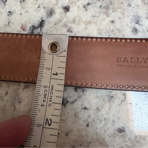 BALLY Black Leather Skinny Belt Gold B Buckle EU 95 / US 38 Designer - Picture 10 of 11